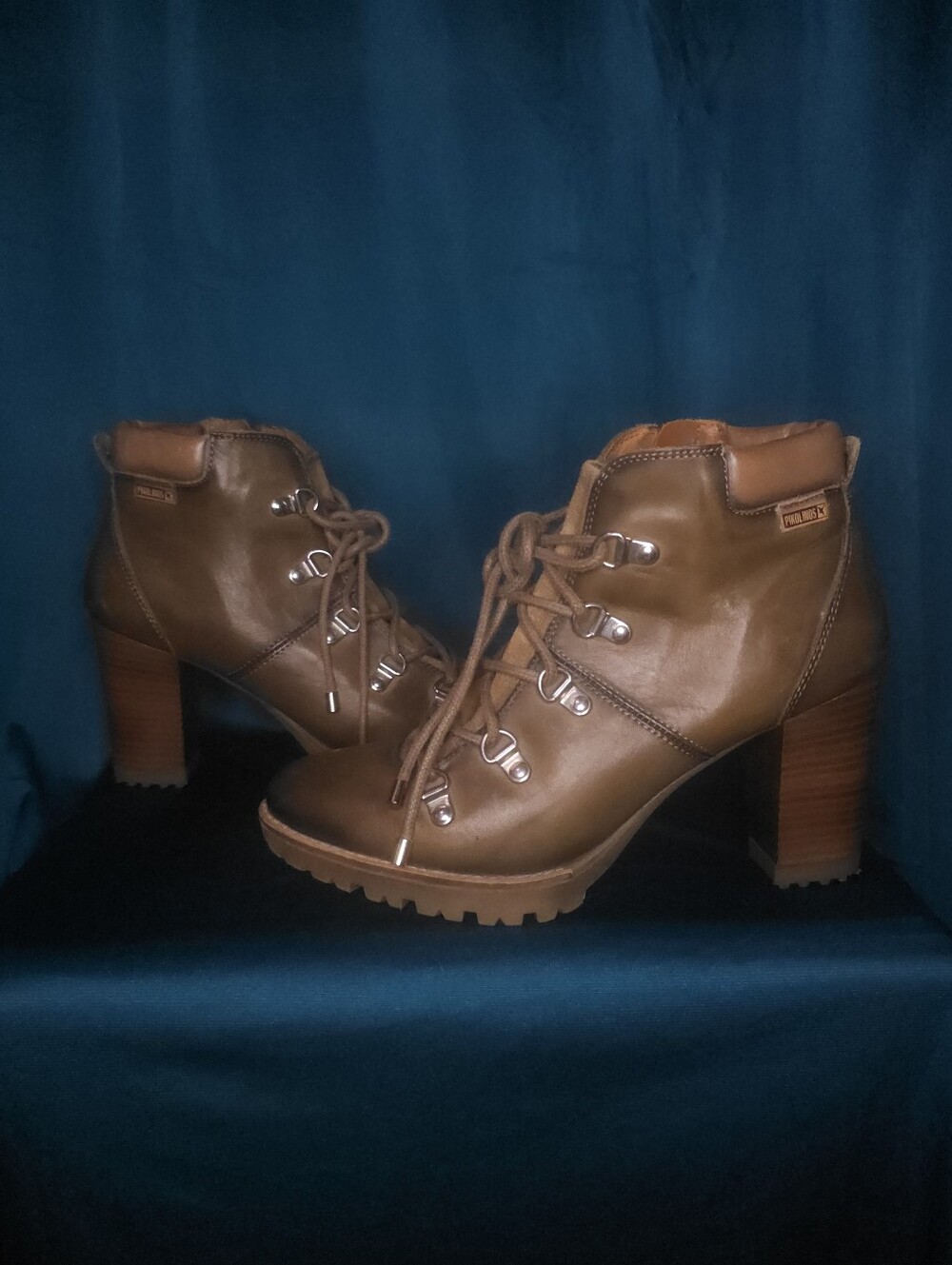 PIKOLINOS Brown Leather Lace-Up Ankle Boots